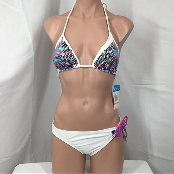 California Waves Sequin Triangle Top Bikini (D) - Picture 1 of 8